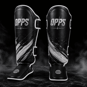 Protège-tibias cuir vachette OPPS Shield Pro coloris noir blanc